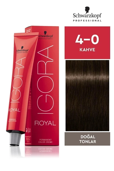Igora Royal Doğal Tonlar 4-0 Kahve Saç Boyası 60ml ürün görseli 1