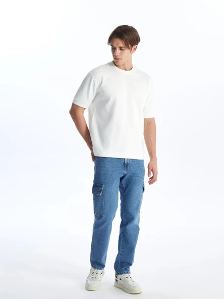 LCW Jeans Indigo 700 Straight Fit Erkek Kargo Jean Pantolon ürün görseli 1
