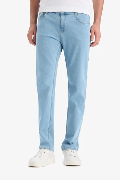 Defacto E7268 Mavi Sergio Regular Fit Normal Kalıp Normal Bel Boru Paça Jean Pantolon ürün görseli 1
