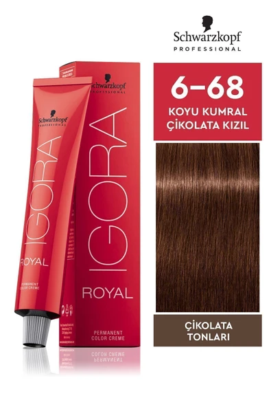 Igora Royal 6-68 Koyu Kumral Çikolata Kızıl Saç Boyası 60 ml ürün görseli 1