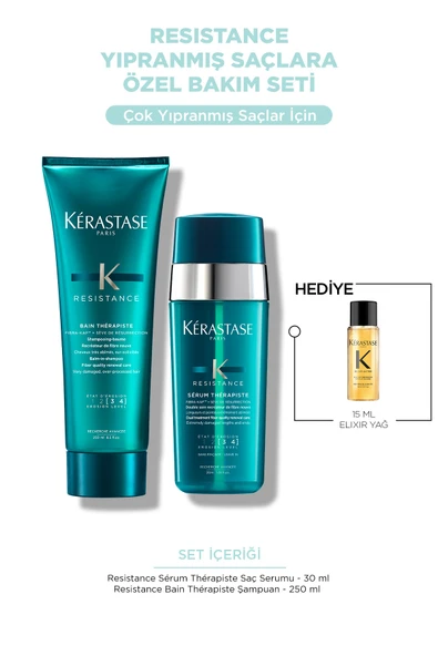 Kerastase Resistance Yıpranmış Saçlara Özel Bakım Seti - Şampuan & Serum ürün görseli 1