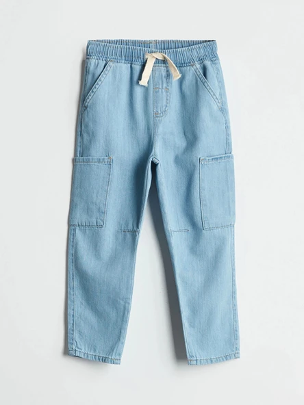 LCW Kids Indigo Beli Lastikli Erkek Çocuk Jogger Jean Pantolon ürün görseli 1