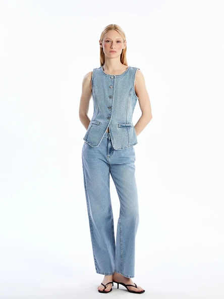 LCW Jeans Indigo Wideleg Kadın Jean Pantolon ürün görseli 1