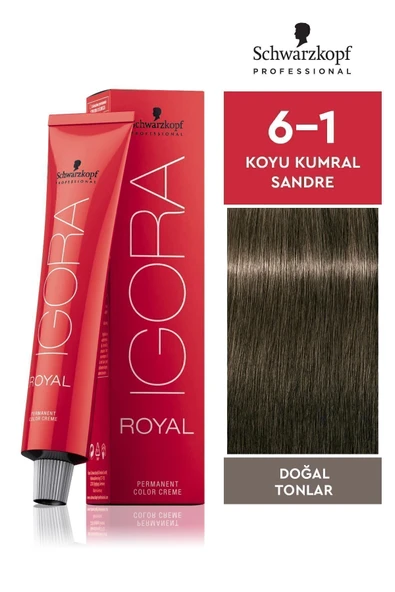 Igora Royal Doğal Tonlar 6-1 Koyu Kumral Sandre Saç Boyası 60ml ürün görseli 1
