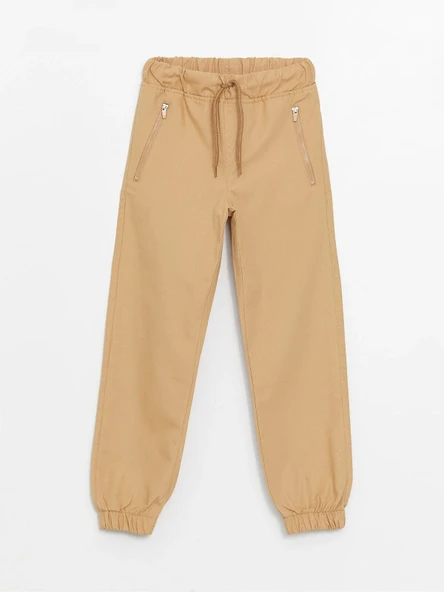 LCW Kids Bej Beli Lastikli Basic Erkek Çocuk Jogger Pantolon ürün görseli 1