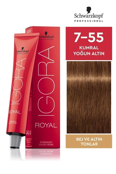 Igora Saç Boyası -royal 7-55 Kumral-yoğun Altın 4045787207347 ürün görseli 1