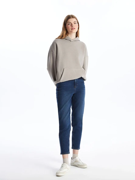 LCW Jeans Indigo Mom Fit Kadın Jean Pantolon ürün görseli 1