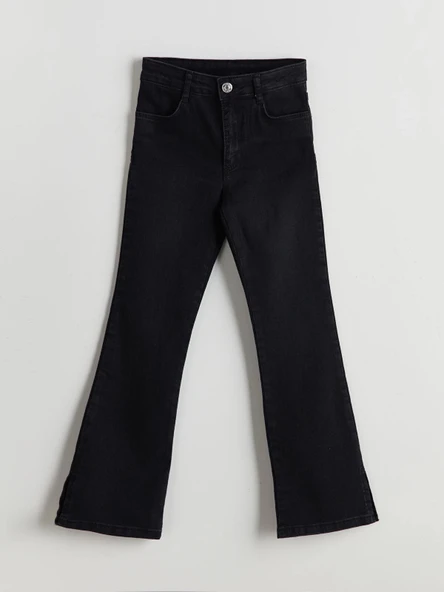 LCW Kids Siyah Beli Ayarlanabilir Lastikli Kız Çocuk Jean Pantolon ürün görseli 1