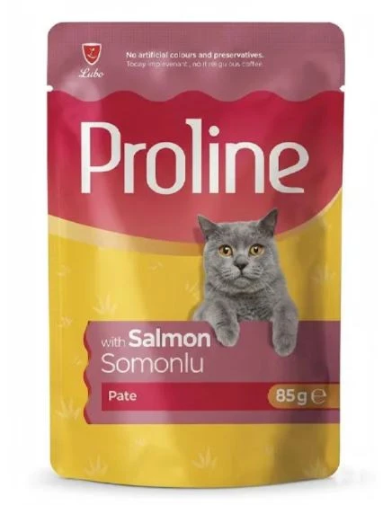 Proline Pouch Somonlu Kedi Yaş Maması 85 Gr x 22 Adet (1 Koli) ürün görseli 1
