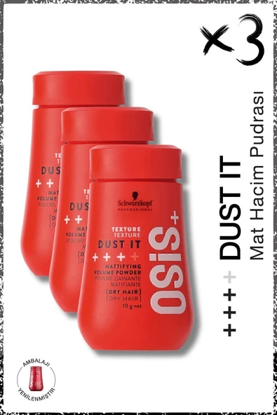 Osis Dust It Güçlü Tutuş Mat Hacim Saç Pudrası 10g x 3 Adet | Powder Mat Toz Wax ürün görseli 1