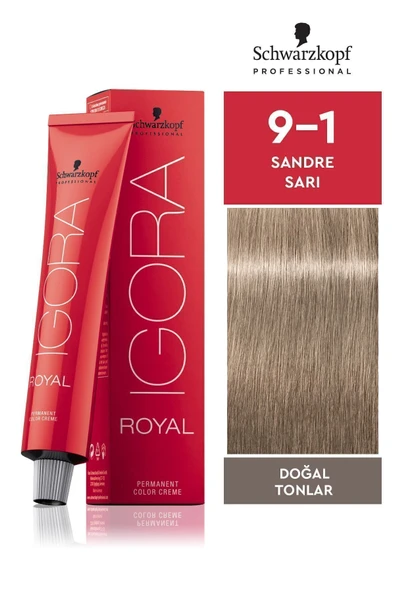 Igora Royal Doğal Tonlar 9-1 Sandre Sarı Saç Boyası 60ml ürün görseli 1