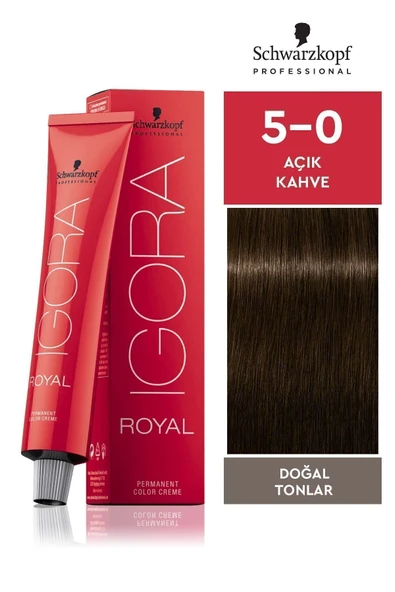 Igora Royal Doğal Tonlar 5-0 Açık Kahve Saç Boyası 60ml ürün görseli 1