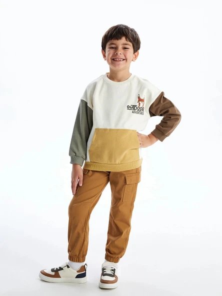 LCW Kids KAHVERENGİ Beli Lastikli Erkek Çocuk Jogger Pantolon ürün görseli 1