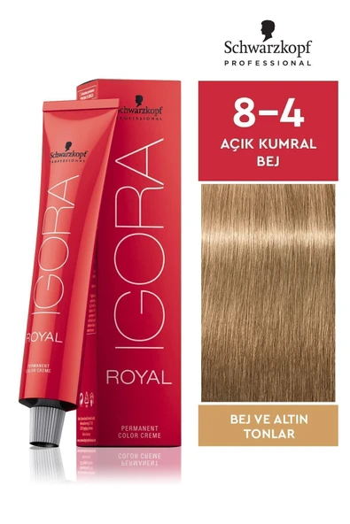 Igora Royal Altın Tonlar 8-4 Açık Kumral Bej Saç Boyası 60ml ürün görseli 1