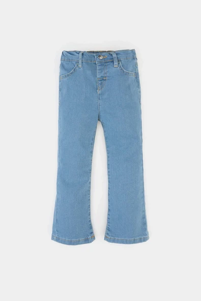 Defacto E0423 Mavi Kız Bebek Flare Fit Jean Pantolon ürün görseli 1