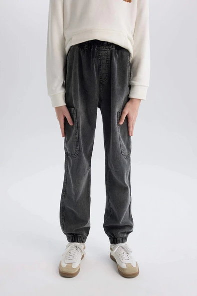 Defacto D7037 Siyah Erkek Çocuk Jogger Fit Jean Pantolon ürün görseli 1