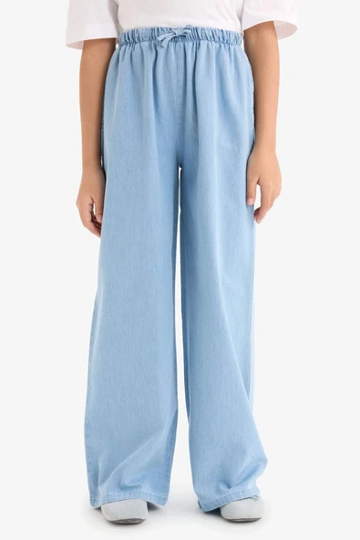 Defacto D7101 Mavi Kız Çocuk Wide Leg Geniş Paça Jean Pantolon ürün görseli 1