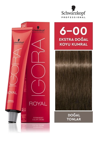 Igora Royal Doğal Tonlar 6-00 Ekstra Doğal Koyu Kumral Saç Boyası 60ml ürün görseli 1