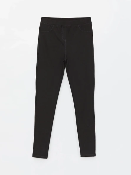 LCW Kids SİYAH Beli Lastikli Basic Kız Çocuk Tayt Pantolon ürün görseli 1