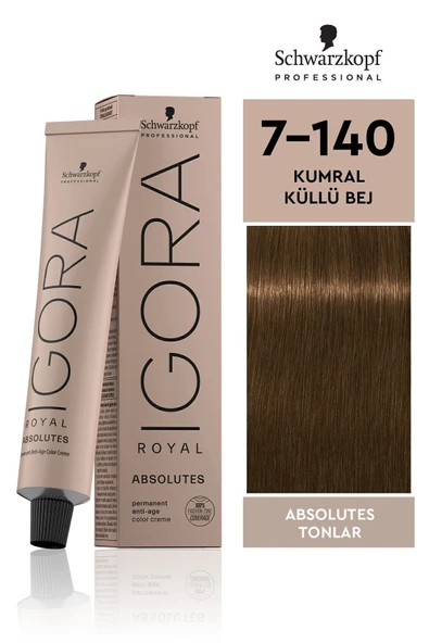 Igora Royal Absolutes Saç Boyası 7.140 60 ml 7-140 Orta Sarışın-kül Bej ürün görseli 1