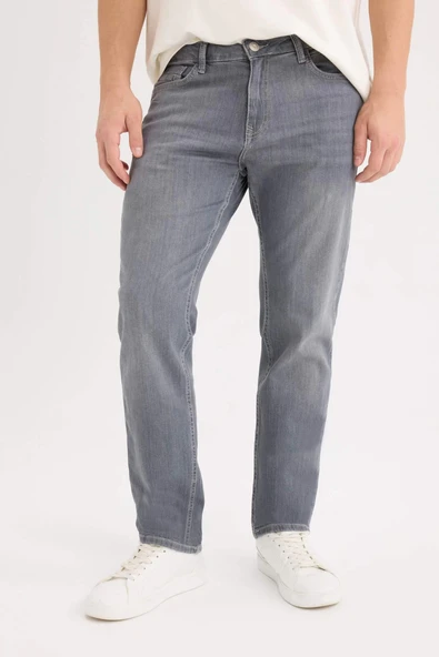 Defacto B7349 Gri Sergio Regular Fit Normal Bel Boru Paça Jean Pantolon ürün görseli 1