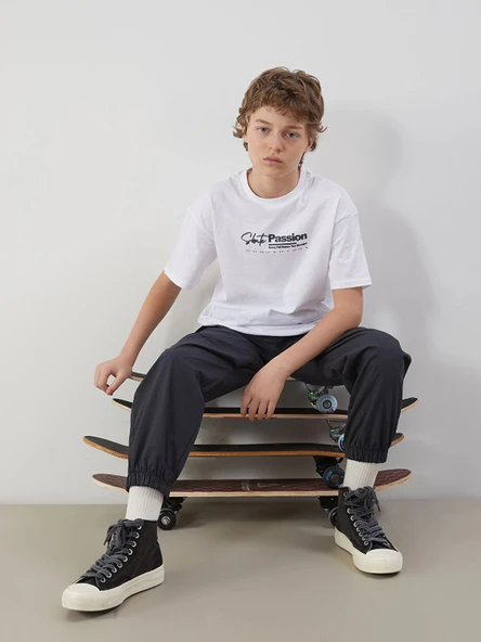 LCW Kids Antrasit Beli Lastikli Erkek Çocuk Kargo Jogger Pantolon ürün görseli 1