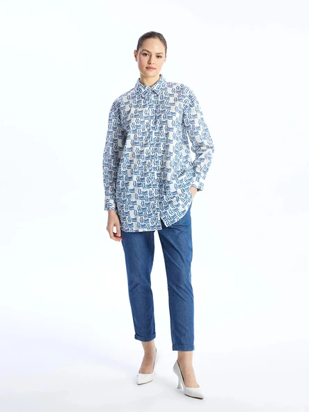 LCW Modest Indigo Beli Lastikli Carrot Fit Kadın Jean Pantolon ürün görseli 1