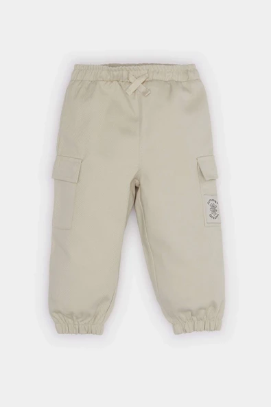 Defacto E2010 Bej Erkek Bebek Beli Lastikli Kargo Cepli Gabardin Pantolon ürün görseli 1