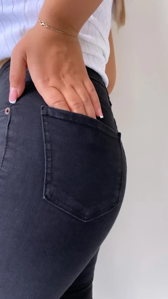 Toparlayıcı Skinny Jean Antrasit - Resim 3