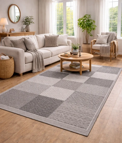 Rs Sisal 79269-096 Özel Kesme Halı Gri
