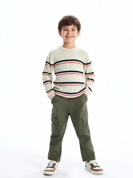 LCW Kids HAKİ Beli Lastikli Erkek Çocuk Jogger Pantolon ürün görseli 1