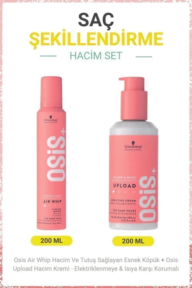 Osis Esnek Köpük 200 ml+Osis Upload 200ml Hacim Kremi ürün görseli 1