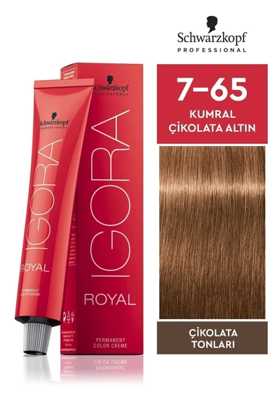 Igora Royal 7-65 Kumral-çikolata Altın Saç Boyası 60ml ürün görseli 1