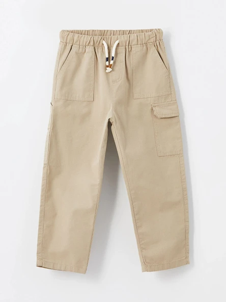 LCW Kids BEJ Beli Lastikli Basic Erkek Bebek Kargo Pantolon ürün görseli 1