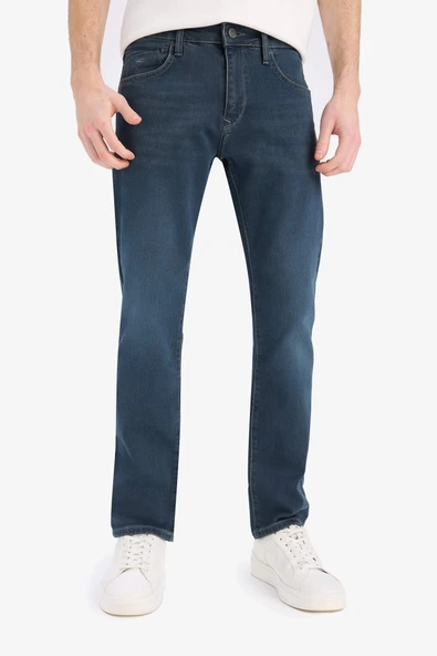 Defacto B4538 İndigo Sergio Regular Fit Normal Kalıp Normal Bel Boru Paça Jean Pantolon ürün görseli 1