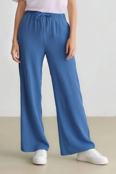 Defacto E6883 Mavi Wide Leg Geniş Bol Paça Aerobin Pantolon ürün görseli 1
