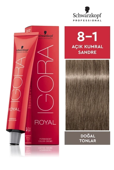 Igora Royal Doğal Tonlar 8-1 Açık Kumral Sandre Saç Boyası 60ml ürün görseli 1