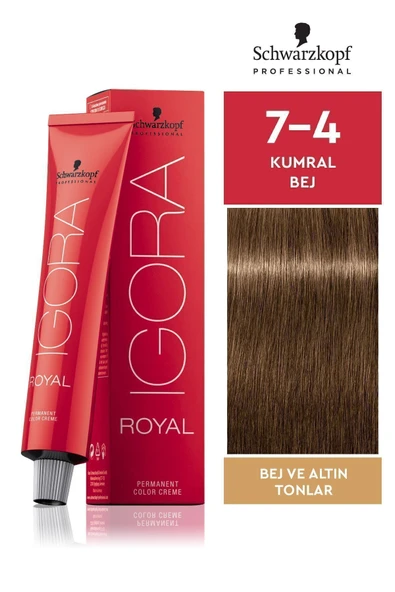 Igora Royal Altın Tonlar 7-4 Kumral Bej Saç Boyası 60ml ürün görseli 1