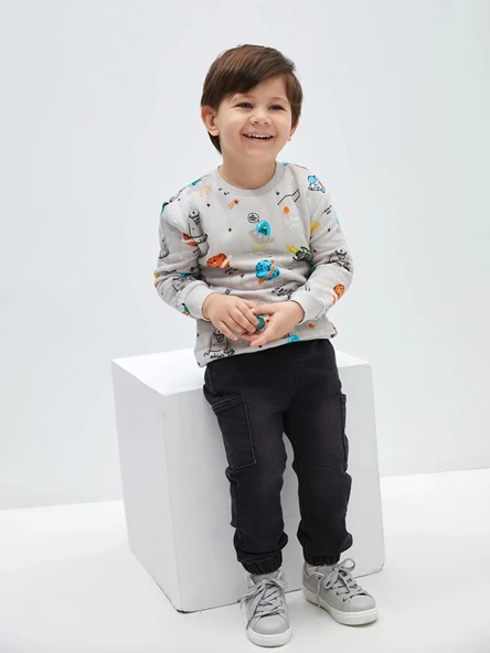 LCW baby ANTRASİT Basic Erkek Bebek Jean Pantolon ürün görseli 1