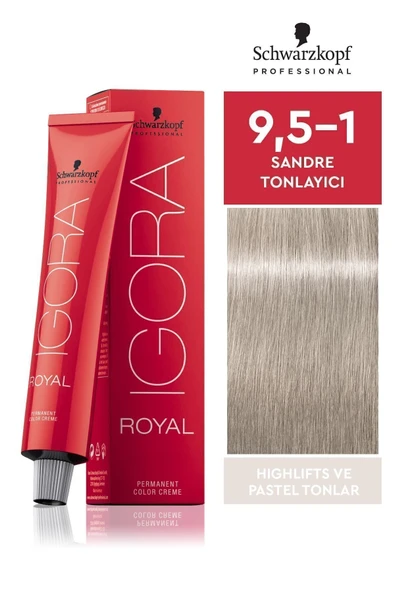 Igora Royal Pastel Tonlar 9,5-1 Sandre Tonlayıcı Saç Boyası 60ml ürün görseli 1