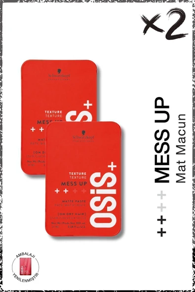Osis Mess Up Mat Şekillendirici Macun 100ml x 2 Adet | Orta Tutuş Mat Görünüm Kolay Şekil Esnek Wax ürün görseli 1