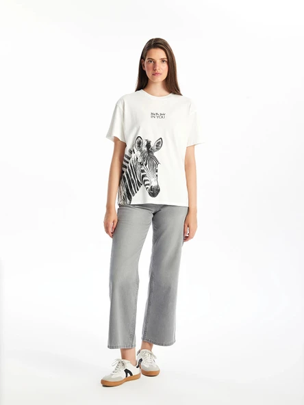 LCW Jeans Gri Wideleg Kadın Jean Pantolon ürün görseli 1