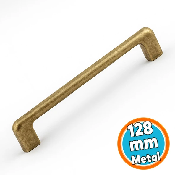 Mobilya Çekmece Mutfak Dolabı Dolap Kulpları Kulbu Kulpu Metal Kulp 128 mm 12.8 cm Antik Sarı ürün görseli 1