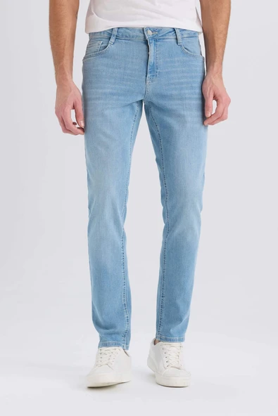 Defacto D0025 Mavi Carlo Skinny Fit Ekstra Dar Kalıp Normal Bel Ekstra Dar Paça Jean Pantolon ürün görseli 1