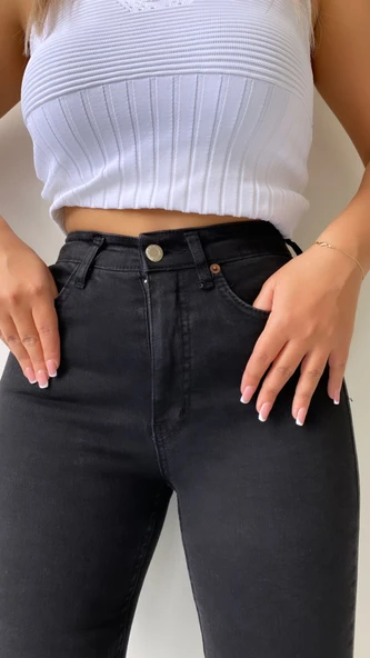 Toparlayıcı Skinny Jean Antrasit - Resim 2