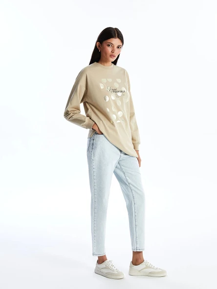 LCW Modest Mavi Mom Fit Kadın Jean Pantolon ürün görseli 1