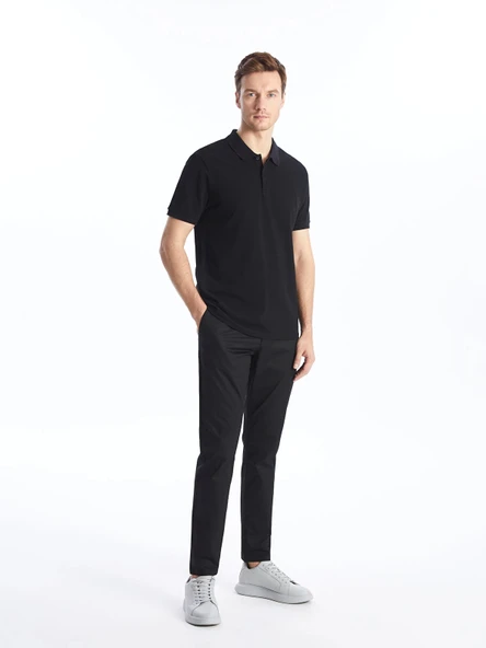 LCWAIKIKI Classic Siyah Dar Kalıp Gabardin Erkek Chino Pantolon ürün görseli 1