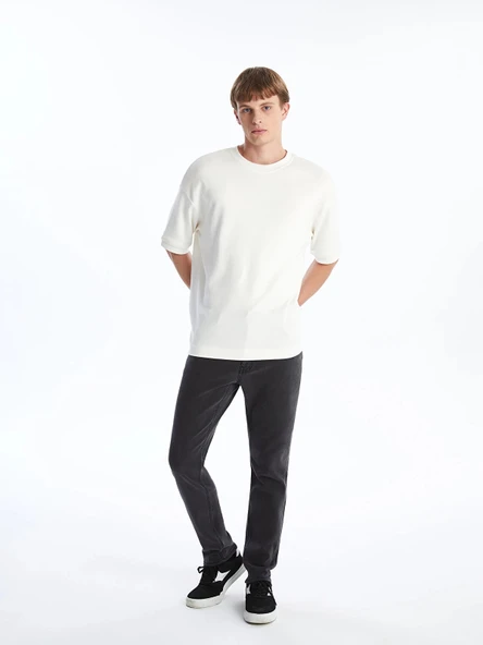 LCW Jeans Antrasit 750 Slim Fit İçi Polarlı Kışlık Erkek Jean Pantolon ürün görseli 1