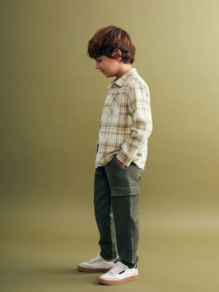 LCW Kids Haki Beli Lastikli Erkek Çocuk Kargo Jogger Pantolon ürün görseli 1