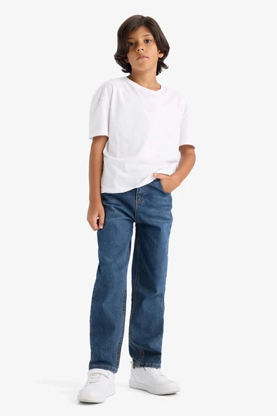 Defacto F0455A8NM35 DENIM Erkek Çocuk Straight Fit Düz Paça Jean Pantolon ürün görseli 1